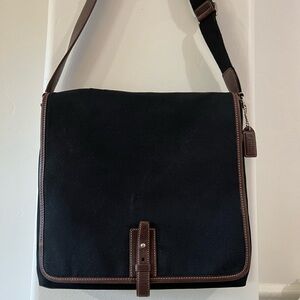 Coach Battenkill Messenger Bag in Canvas with Leather Trim No. 5047